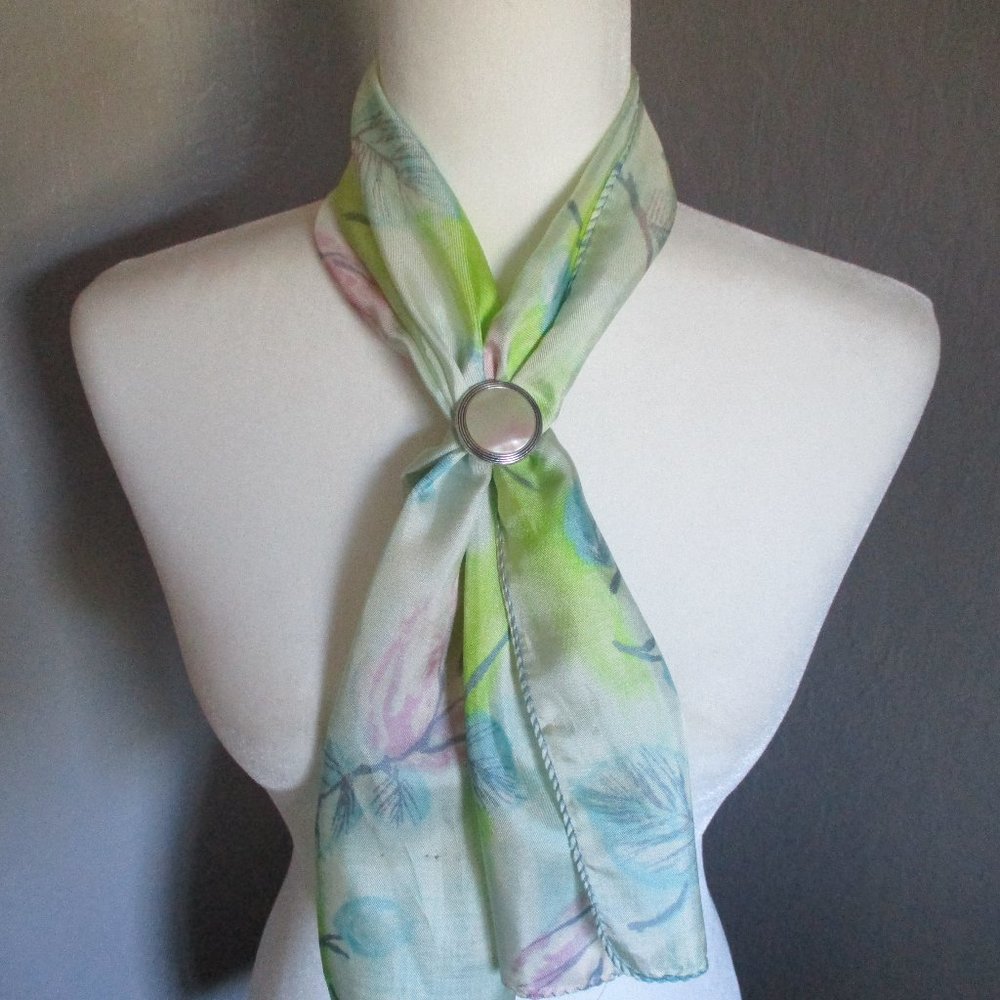 Petite pastel leaves scarf